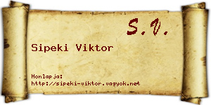 Sipeki Viktor névjegykártya